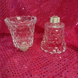 2 Vtg. Home Interiors/ Homco Scalloped Glass Votive Cups 3.5" Tall Candle Holder